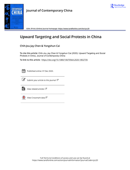 Upward Targeting and Social Protests in China