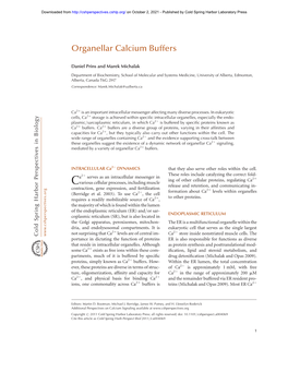 Organellar Calcium Buffers