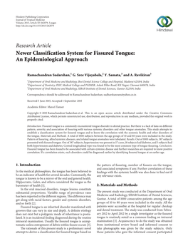 Newer Classification System for Fissured Tongue: an Epidemiological Approach