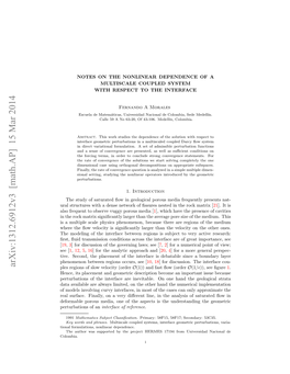 Notes on the Nonlinear Dependence of a Multiscale Coupled System with Respect to the Interface