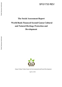 The Social Assessment Report World Bank Financed Second Gansu