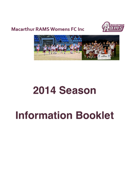 2014 Season Information Booklet