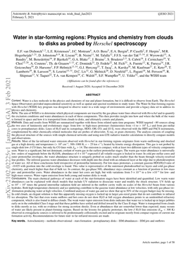 Water in Star-Forming Regions: Physics and Chemistry from Clouds to Disks As Probed by Herschel Spectroscopy E.F