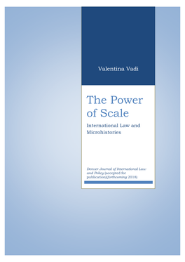 The Power of Scale International Law And