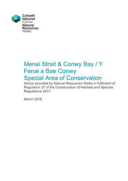 Menai Strait & Conwy Bay / Y Fenai a Bae Conwy Special Area Of