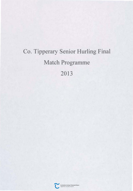 Co. Tipperary Senior Hurling Final Match Programme 2013
