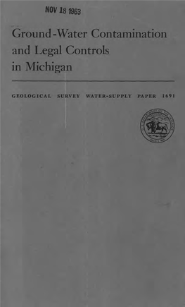 Ground -Water Contamination and Legal Controls in Michigan