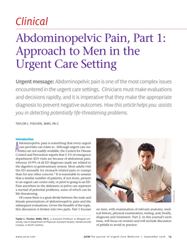 Clinical Abdominopelvic Pain, Part 1: Approach to Men in the Urgent Care Setting