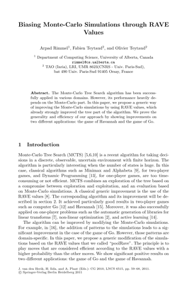 Biasing Monte-Carlo Simulations Through RAVE Values