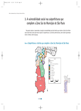 3. a Vulnerabilidade Social Nas Subprefeituras Que Compõem a Zona Sul Do Município De São Paulo