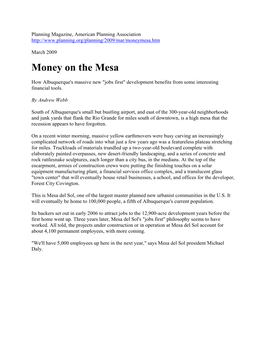 Money on the Mesa