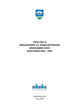 Kanalisatsiooni Arendamise Kava Aastateks 2020 – 2032