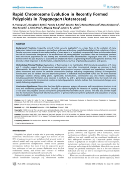 Rapid Chromosome Evolution in Recently Formed Polyploids in Tragopogon (Asteraceae)
