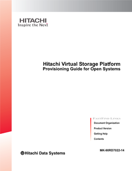 Hitachi Virtual Storage Platform Provisioning Guide for Open Systems