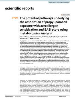 The Potential Pathways Underlying the Association of Propyl-Paraben