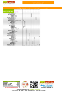 Collège LOUISE MICHEL &gt; SAINT JUST EN CHAUSSEE Ligne