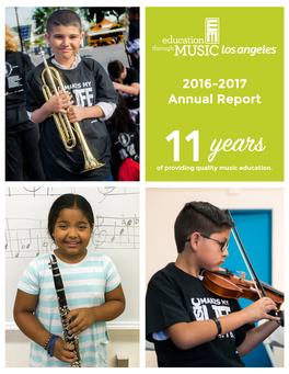 2016-2017 Annual Report Years of Providing11 Quality Music Education