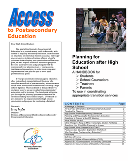 ACCESS to Postsecondary Education for Students with Disabilities