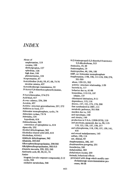 Abuse of Amphetamine, 119 Cocaine, 109 Diethylpropion, 127 Ephedrine