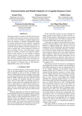 Characterization and Melodic Similarity of a Capella Flamenco Cantes