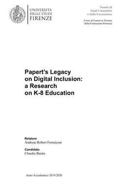 Papert's Legacy on Digital Inclusion: a Research on K-8 Education