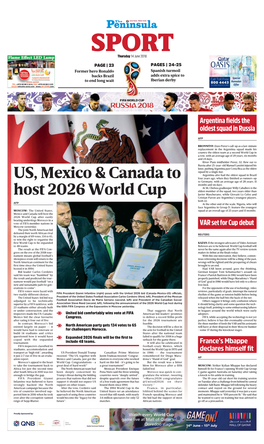 US, Mexico & Canada to Host 2026 World
