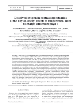 Dissolved Oxygen in Contrasting Estuaries of the Bay of Biscay: Effects of Temperature, River Discharge and Chlorophyll A