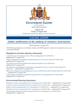 Government Gazette of 23 August 2013