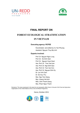 Final Report on Forest Ecological Stratification In