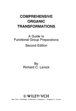 Comprehensive Organic Transformations Wiley-Vch