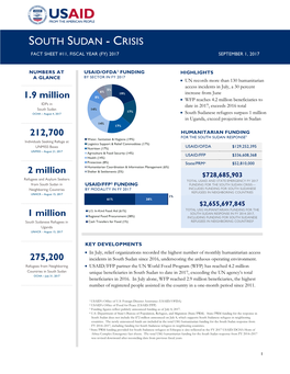 South Sudan Crisis Fact Sheet