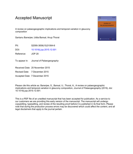 A Review on Palaeogeographic Implications and Temporal Variation in Glaucony Composition