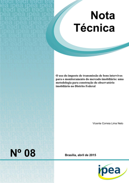 Nº 08 Brasília, Abril De 2015 NOTA TÉCNICA