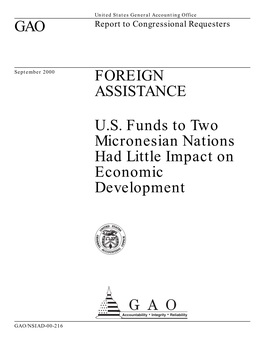 US Funds to Two Micronesian Nations Had Little Impact on Economic