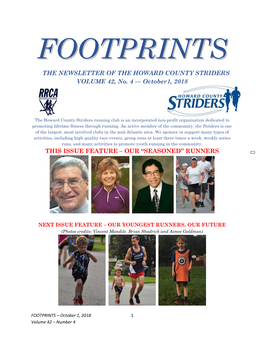 FOOTPRINTS – October 1, 2018 1 Volume 42 – Number 4 from the EDITOR Allan S