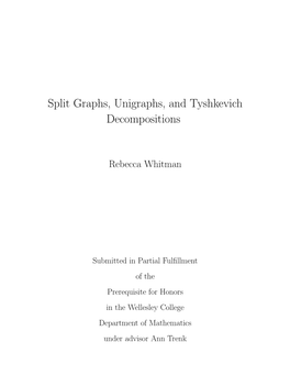 Split Graphs, Unigraphs, and Tyshkevich Decompositions