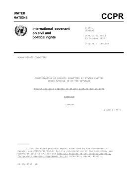 International Covenant on Civil and Political Rights and Relevant Case Law, with Occasional References to Developments of Special Interest Since That Time