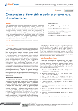 Quantitation of Flavonoids in Barks of Selected Taxa of Combretaceae