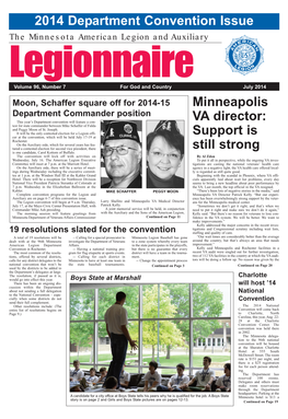 2014 Department Convention Issue the Minnesota American Legion and Auxiliary