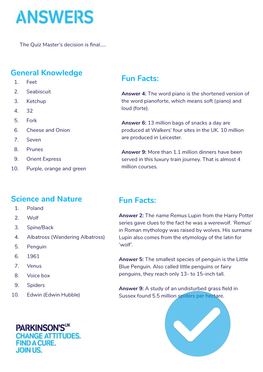 Science and Nature Fun Facts: 1
