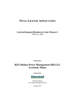 KEI (Maine) Power Management (III) LLC Lewiston, Maine