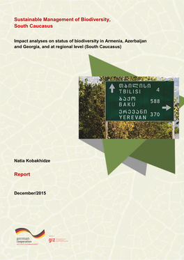 Sustainable Management of Biodiversity, South Caucasus Report