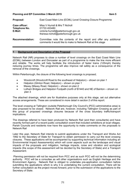 Level Crossing Closure Programme Case Office