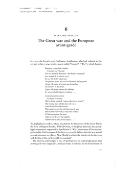 The Great War and the European Avant-Garde