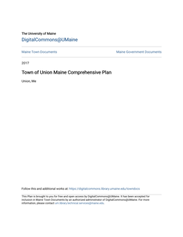 Town of Union Maine Comprehensive Plan