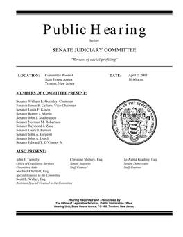 Public Hearing Before SENATE JUDICIARY COMMITTEE