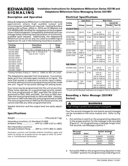 Installation Instructions for 5531M and 5531MV