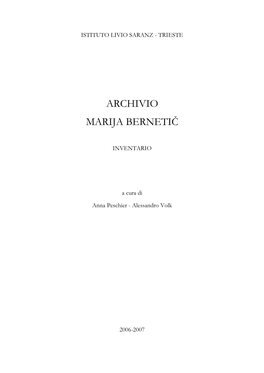 Archivio Marija Bernetič