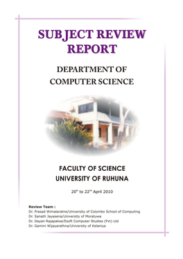 Dept. of Computer Science, University of Ruhuna -.: UGC WEB PORTAL