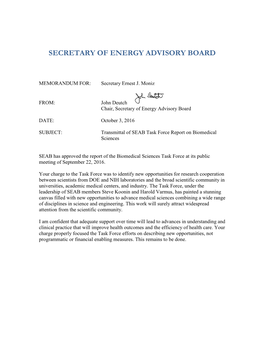 Secretary of Energy Advisory Board